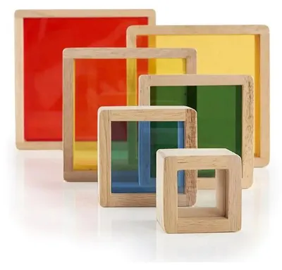Productafbeelding van GuideCraft Regenboogblokpiramide stapelen