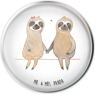 Produktbild von Mr. & Mrs. Panda Ablaufgarnitur Faultier Pärchen - Weiß - Geschenk, Liebe, Waschtisch Stöpsel, waschbeckenstöpsel, Liebespaar, Abfluss-Stöpsel, Waschbecken, Lieblingstier