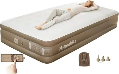 Produktbild von Luftmatratze 1 Personen Selbstaufblasend mit Akkupumpe - Aufblasbares Gästebett 190x100x38cm für Camping & Zuhause, Leicht, Bequem und Schnell aufblasbar