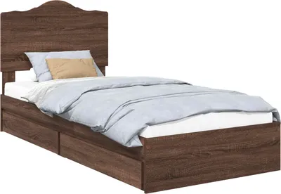 Zdjęcie produktu dla Łóżko z miejscem do przechowywania Brązowy dąb 70 x 190 cm