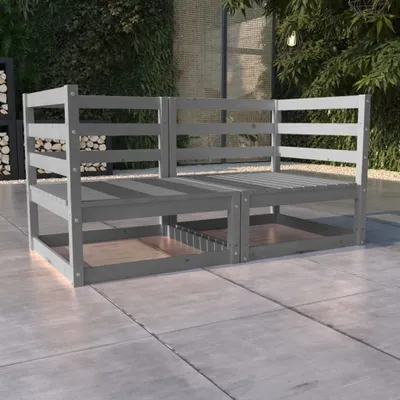Produktbild von "2026 Promotion" Gartensofa 2-Sitzer - Grau Massivholz Kiefer - Gartensofas CC4006