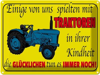 Produktbild von vianmo Blechschild 30x40 cm einige spielten mit Traktoren Spruch Zitat