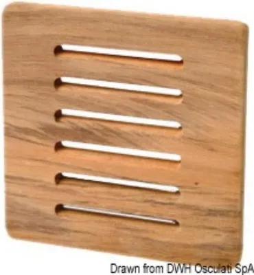 Immagine prodotto di Pannello protettivo in legno di teak 125×125 mm per ventilazione, Osculati 71.396.70