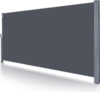 Produktbild von Clanmacy Seitenmarkise 180x300cm Sichtschutz Ausziehbar Blickdicht Sonnenschutz Markise Balkon Terrasse Garten Seitenrollo Windschutz Grau