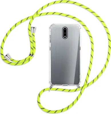 Produktbild von Handykette Backcover-Schutzhülle mit Band (Metall silberfarben) für Nokia 2.3 - neongelb