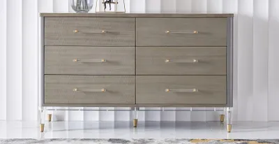 Obrázek produktu pro Designová komoda se 6 zásuvkami Příborník Lowboard Skříňový příborník v hnědé barvě