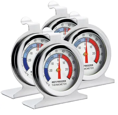 4er-Set Kühlschrankthermometer aus Edelstahl, -30 bis +30 °C