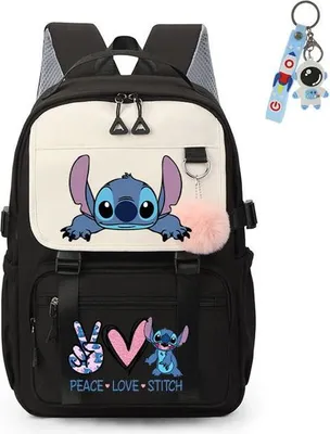 Produktbild von Stitch Schulranzen, Stitch Schülerrucksack, Schulranzen für Mädchen und Jungen HSF605