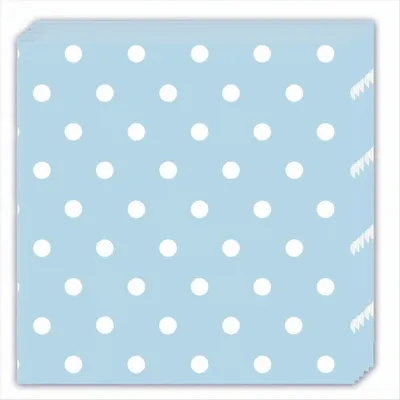Produktbild von 20 hellblaue Papierservietten mit weißen Punkten 33 x 33 cm - Einheitsgröße