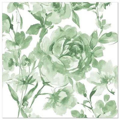 Produktbild von Papstar Servietten "ROYAL Collection" 1/4-Falz 40 x 40 cm dunkelgrün "Rose" 5 x 50 Stück