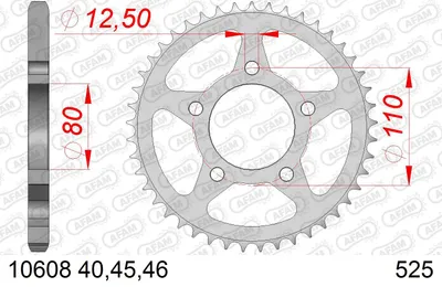 Produktbild von AFAM Kettenrad 10608-46 Hinten für TRIUMPH MOTORCYCLES BONNEVILLE Stahl