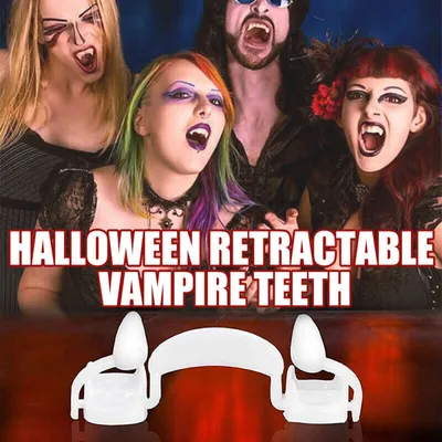 Produktbild von Versenkbare Vampirzähne Halloween Cosplay Make-up Schreckliche Fangs Zombie