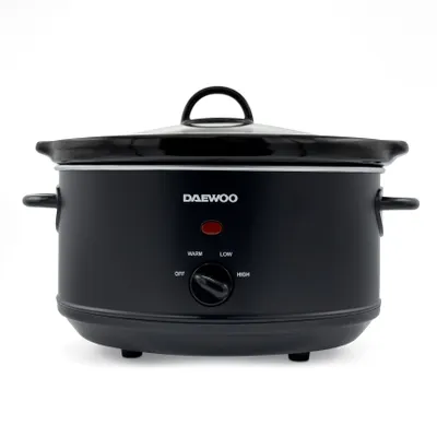 Image de Daewoo DSLCOOK35 Slowcooker - 3,5 litres - 180 Watt - Fonction chaleur - Lèchefrite intérieure amovible en céramique - Noir mat