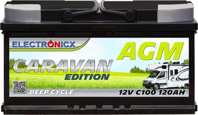Produktbild von Electronicx Caravan Edition AGM Batterie 120AH 12V - Versorgungsbatterie für Wohnmobil & Boot