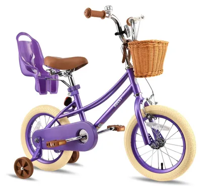 Produktbild von Retro Kinderfahrrad für Mädchen mit Stabilisatoren und Korb