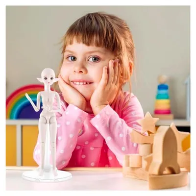 Produktbild von Puppenständer im Set mit 12 Stück für Puppenmodelle und Zubehör