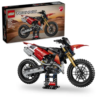 Produktbild von LEGO Technic Ducati Desmo450 MX Factory Motorrad Modellbausatz - Mit Motorrad Spielzeug mit Lenkung & Federung - Schreibtisch Deko - Sammelbares Geschenk für Jungen ab 10 Jahren - 42238