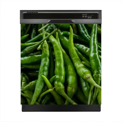 Produktbild von Aufkleber sticker 60x60 cm Dekorative folie Spülmaschine - Grüner Pfeffer und Chili