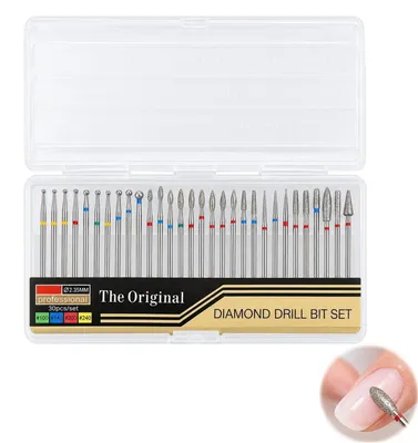 Image de 30 pièces d'embouts pour fraiseuse à ongles, set de mèches en diamant pour l'élimination du gel, des ongles en acrylique, la manucure et la pédicure