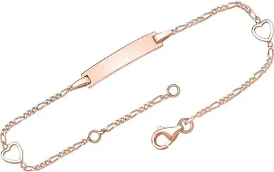 Produktbild von Damenarmband mit Herz Elementen rosé ID1013-R (Länge: 12cm)