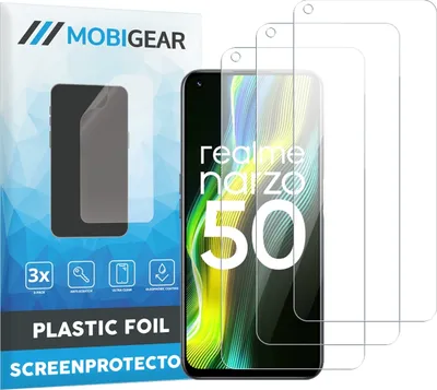 Produktbild von Mobigear  Realme Narzo 50 5G Displayschutz Schutzfolie - Hüllenfreundlich (3er Pack)