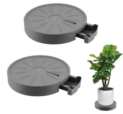Obrázek produktu pro Omgoods - Podtácek na rostliny s kolečky, 28 cm, vhodný pro použití v interiéru i exteriéru