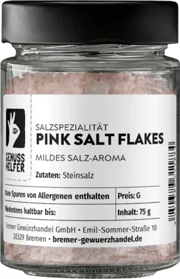 Produktbild von Pink Salt Flakes - Rosa Steinsalz Flocken, 75g