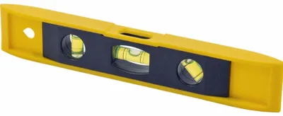 Produktbild von HomeShopXL – Kleine magnetische Wasserwaage – 23 cm – mit 3 Wasserwaagen – Magnet auf einer Seite – Gelb