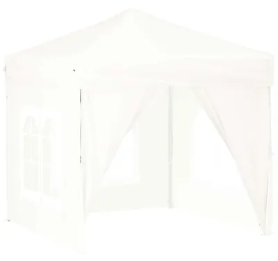 Productafbeelding van vidaXL Partytent, inklapbaar met zijwanden, wit, 2x2 meter