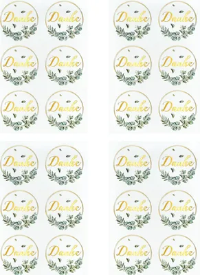 Produktbild von Oblique Unique 24 Danke Sticker goldfarbene Aufkleber für Hochzeit Konfirmation Kommunion Jugendweihe Taufe Gastgeschenk
