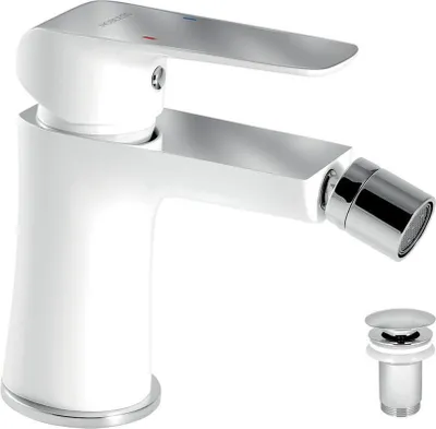 Produktbild von Novaservis Nobless Tina - Bidetarmatur mit Ablauf, weiß/ chrom 38011,1