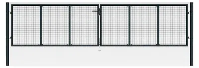Produktbild von Gartentor aus verzinktem Stahl 400 x 125 cm Grau