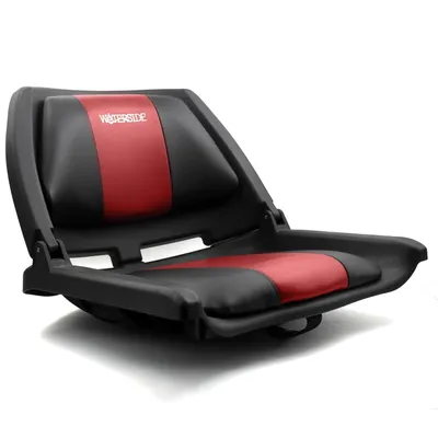 Produktbild von Waterside Captain Deluxe Allwetter Bootssitz mit Polster(Boat Seat), schwarz/rot