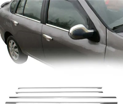 Image de Garniture de Fenêtre pour Renault Thalia Berline 2009-2013 Acier Inox 4Pcs