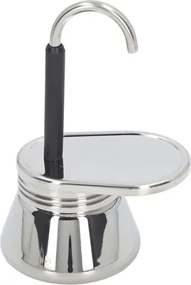 Produktbild von Leichte, italienische Kaffeemaschine aus Edelstahl mit einem Ausguss für Outdoor-Aktivitäten wie Camping und Zuhause