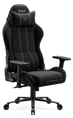Zdjęcie produktu dla Fotel gamingowy Diablo Chairs X-One 2.0 z tapicerką materiałową, ergonomiczny fotel biurowy, fotel obrotowy w rozmiarze King, kolor czarny