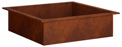 Image de vidaXL Cheminée d'extérieur, aspect rouille, 90 x 90 x 25 cm, acier résistant aux intempéries