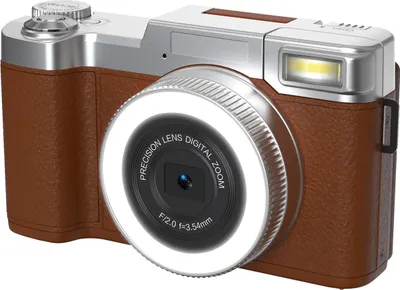 Obrázok produktu pre digitálny fotoaparát 4K, rozlíšenie 48 MP, 18x zoom, kompaktná cestovná veľkosť na selfie a videozáznamy, hnedá farba