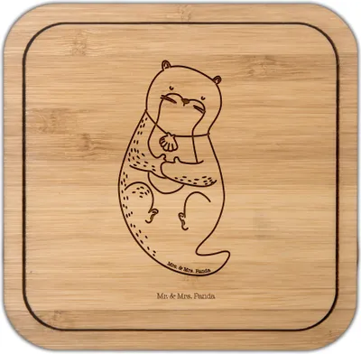 Produktbild von Mr. & Mrs. Panda Untersetzer Kork Otter Muschel - Transparent - Geschenk, Tischuntersetzer, Coaster, Süß, Tassenuntersetzer, Seeotter, Motivation, Medaillon