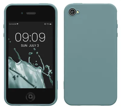 Produktbild von kwmobile Hülle für Apple iPhone 4 / 4S TPU Case - Handyhülle unterstützt kabelloses Laden, flexible Schutzhülle, gummiertes Cover in Arctic Night