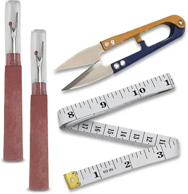 Produktbild von Premium Nahttrenner Set Nähen Saumtrenner 4-teiliges Nahtauftrenner mit hochwertiger Edelstahlklinge und Schutzkappe Fadenschneider Entfernen Werkzeug Auftrenner