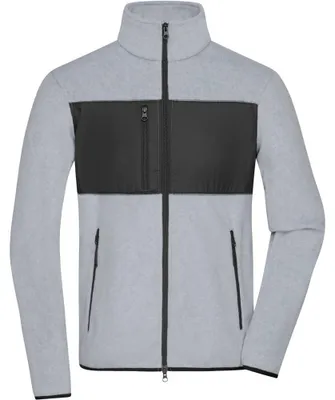 Produktbild von James and Nicholson - Fleecejacke für Herren LT2271 (XL) (Schwarz/Leicht meliert)