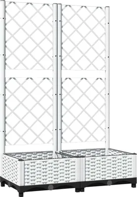 Produktbild von Pflanzkübel mit Rankgitter Weiß 80x40x121,5 cm PP