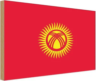 Obrázek produktu pro vianmo Drevený nápis 40x30 cm Flagge Kirgisistan