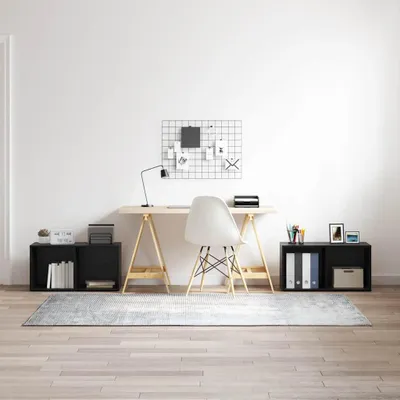 Image de Maison Exclusive - Ensemble meuble TV 2 pièces aspect chêne noir 72 x 35 x 36,5 cm