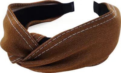 Produktbild von axy Haarreif Damen Haarreifen mit Ziernähten und Twist-Knoten Jeansoptik Haarschmuck HR34b-Stil A