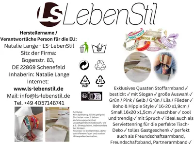Produktbild von LS-LebenStil Canvas Statement Armband Chillax Rose Blau besticktes Stoffarmband gewebt textiles Quasten Spruch Boho Geschenk Freundschaftsarmband