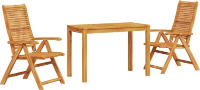 Image de Ensemble de salle à manger pour jardin 3 pcs Marron