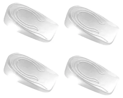 Produktbild von Silikon Fersenpolster Schuhe Herren – 1cm Fersenerhöhung – 4 Stück – Unsichtbare Schuheinlagen – Gel Fersenkissen – Geleinlagen für Schuhe Herren – Wiederverwendbar
