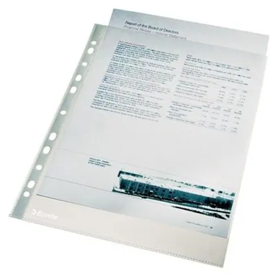 Obrázok produktu pre Esselte 56148, 210 x 297 mm (A4), Priehľadná, Polypropylén (PP), Portrét, Vršok, 0,038 mm